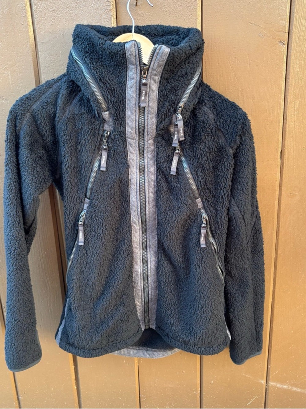 Kuhl Flight Fleece Jacket Women's XS Black Thumb Loops Full Zip Deep Pile